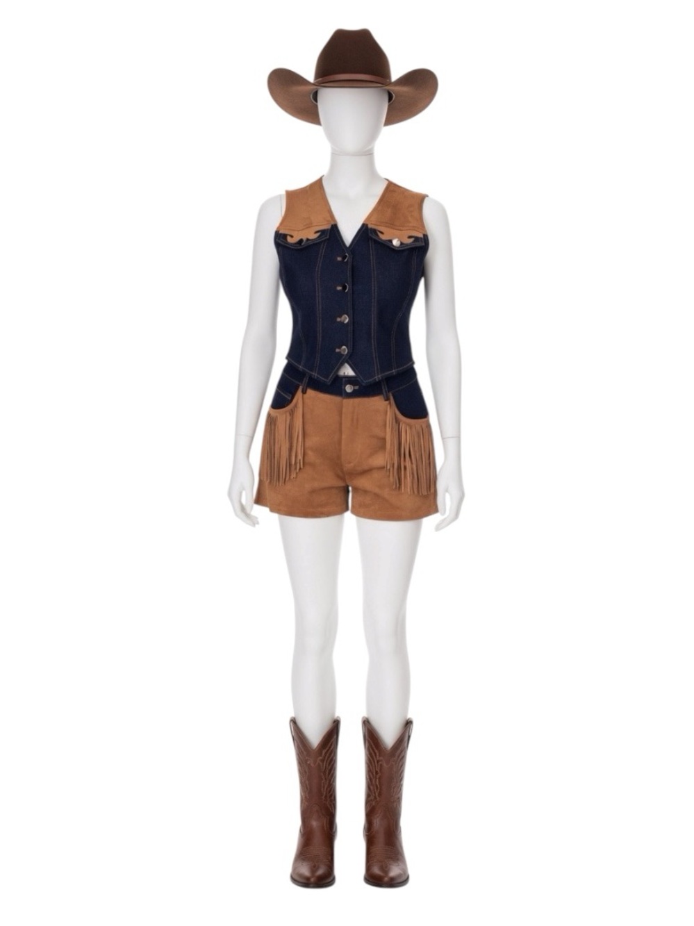 GALITA 2-piece western vibes vest and shorts set S M L